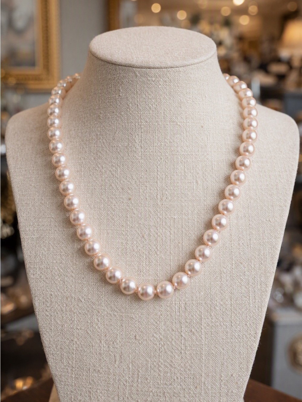 Lovely and Luminous Vintage Shell Pearl Strand – 24” - Picture 1 of 5